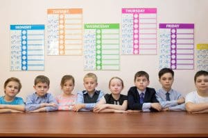 picture of school kids and calendars